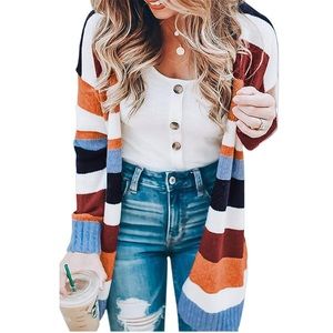 Fall striped cardigan size medium